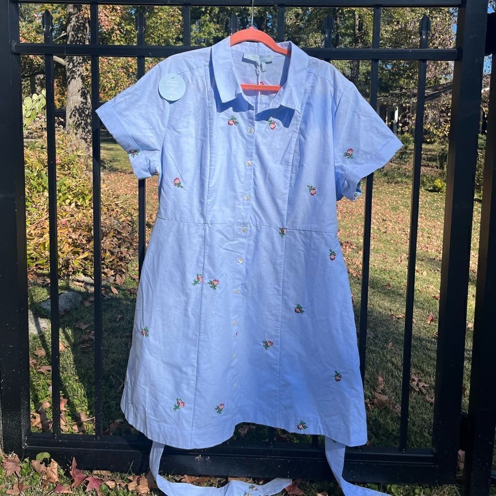 Hill House Oxford Blue Floral Embroidery Laura Dress NWT - Picture 4 of 9